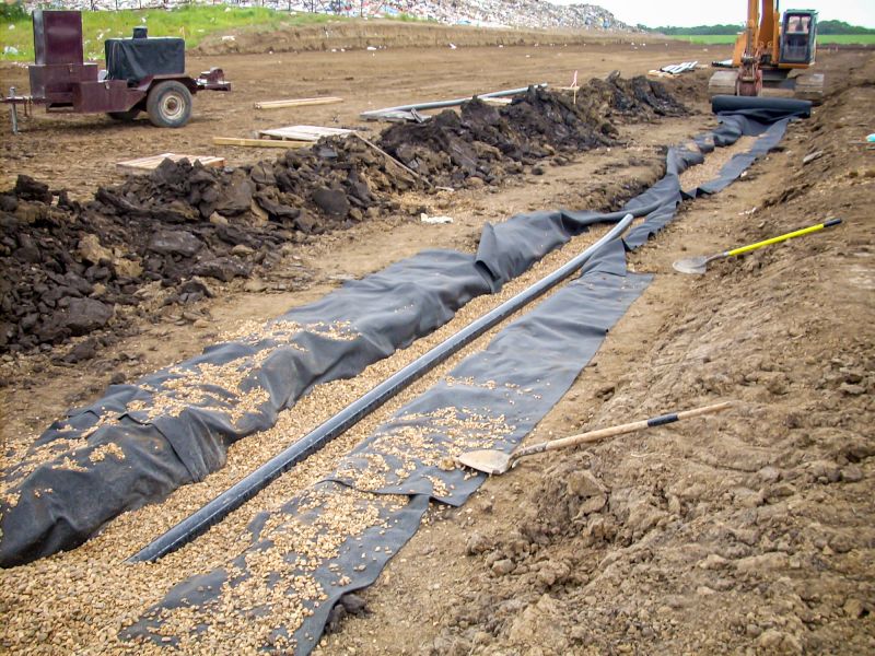 Perforated Pipe and Gravel Trench